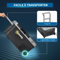 Outsunny Glacière électrique portable congélateur et réfrigérateur avec 2 zones 27 L, 12/24 V DC et 100-240V AC, jusqu'à -20°C(m-6)