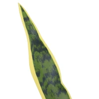 Outsunny Sanseveria Artificiale Pianta Finta Realistica con Vaso,  Ø15cm x 80cm, Verde e Giallo(m-9)