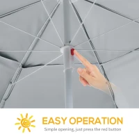 Outsunny 2m UV Protection Fishing Beach Umbrella Brolly Shelter w/ Side Panel Tent Green(m-4)