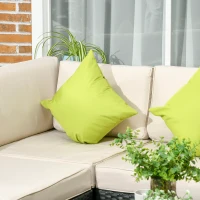 Outsunny 8 Pieces PE Rattan Corner Sofa Set, Outdoor Garden Furniture Set, Patio Wicker Sofa Seater w/ Cushion, Washable Cushion Cover & Tempered Glass Table, Black(m-8)