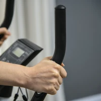 SPORTNOW Quiet Exercise Bike with 8-Level Magnetic Resistance and Heart Rate Sensor, for Home Gym, White and black(m-9)