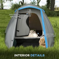 Outsunny Two-Man Dome Tent, with Front Porch and Accessories - Blue/Grey(m-5)