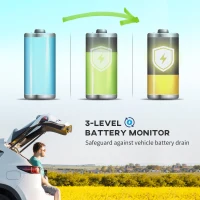 Outsunny 16L Portable Car Fridge, -20℃ to 10℃ Adjustable Temperature - Khaki/Grey(m-6)