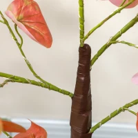 HOMCOM Lámpara de Árbol 120 cm con 175 Luces LED y Base Decoración Navidad para Interiores y Exterior Naranja(m-8)