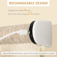 HOMCOM WiFi Smart Roller Blinds Work with TUYA App, Window Shade with Rechargeable Battery, Electric Shades Blind Easy Fit Home Office Living Room Bathroom Kitchen, Brown, 80cm x 180cm(m-6)