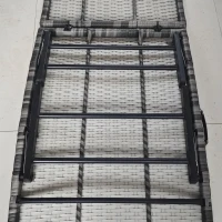 Outsunny Rattan Folding Sun Lounger Outdoor Chair with Cushion and Pillow Grey(m-8)