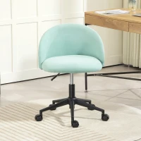 HOMCOM Chaise de bureau fauteuil de bureau en aspect velours rotative 360° hauteur assise réglable 56 x 59,5 x 66-75,5 cm vert(m-7)