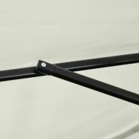 Outsunny 2.3m Half Parasol Semi Round Umbrella Patio Metal Frame Crank Handle for Balcony-- NO BASE INCLUDED, Off-White(m-8)