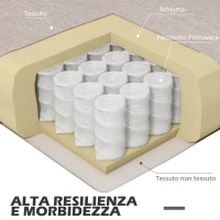 HOMCOM Poltrona Moderna in Tessuto Traspirante Effetto Lino con Tasca Interna, 80x85x88 cm, Beige(m-4)