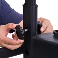 HOMCOM Palestra Multifunzione Power Tower per Allenamento a Casa con Panca e Barra di Trazione, Stazione Fitness Pieghevole, 98x 220x181-229cm(m-8)