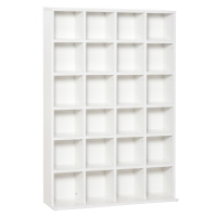 HOMCOM Meuble de rangement multimédia 456 CD/ 336 DVD - bibliothèque en bois avec étagères réglables, 89 x 130,5 cm, blanc