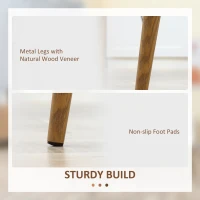 HOMCOM Modern Dining Chairs Set of 4, Kitchen Chairs with Backrest and Steel Legs for Dining Room, Living Room, White(m-6)