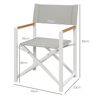 Outsunny Chaise de camping chaise de jardin pliable tissu respirant pour jardin, pêche, plage, pique-nique gris(m-3)