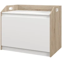 HOMCOM 60 x 35.5cm Storage Ottoman Box, with Top Seat - White(m-11)