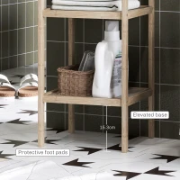 HOMCOM Four-Tier Bamboo Bathroom Shelf - Natural Finish(m-6)