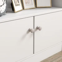 ZONEKIZ Scaffale Portagiochi per Bambini con Libreria e Armadietto in Legno, 60x29.5x100cm, Bianco(m-7)