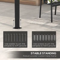 Outsunny 3 x 4m Metal Frame Pergola - Cream(m-6)