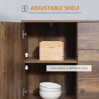 HOMCOM Modern Mango Wood-Effect Sideboard(m-6)