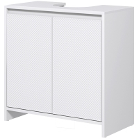 HOMCOM Meuble sous vasque 2 portes avec étagère réglable armoire de rangement pour lavabo 60l x 30P x 60H cm blanc