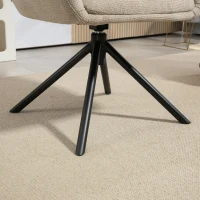 HOMCOM Poltrona Moderna Girevole con Seduta Imbottita in Tessuto Bouclé per Salotto e Ufficio, Grigio Chiaro(m-7)