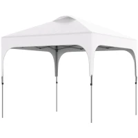 Outsunny 3 x 3(M) Pop Up Gazebo, UPF 50+ Foldable Canopy Tent with Wheeled Carrybag, 4 Leg Weight Bags, Height Adjustable Marquee Shelter 1 person easy setup for Outdoor Garden Patio Party, White(m-13)