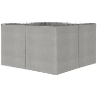 Outsunny 4 parois latérales pour pavillon de jardin tonnelle rigide 300 x 400 cm protéger de la pluie vent soleil gris(m-1)