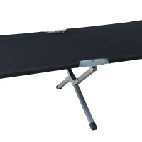 Outsunny Cama de Acampada Plegable con Marco Metálico Carga 136 kg para Playa Senderismo 193x64x40 cm Negro(m-8)