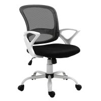 Vinsetto Office Chair Mesh Swivel Desk Chair with Lumbar Back Support Adjustable Height Armrests Black(m-1)