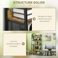 HOMCOM Étagère bibliothèque Style Industriel incliné 5 Niveaux 70L x 35l x 150H cm(m-5)