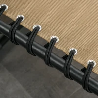 Outsunny Portable Sun Lounger, Folding Camping Bed Cot, Reclining Lounge Chair 5-position Adjustable Backrest with Side Pocket, Pillow for Patio Garden Beach Pool, Beige(m-8)