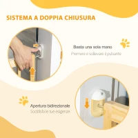 PawHut Cancellino per Cani Taglia Piccola e Media in Legno di Pino, Cancelletto Estensibile a 2 Pannelli, 60.5-102x73 cm(m-6)