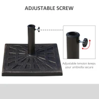 Outsunny 15kg Resin Durable Patterned Colophony Garden Patio Square Umbrella Stand Base Stand Bronze(m-4)