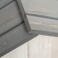 PawHut Cuccia per Cani a Casetta in Legno, per Animali Fino a 15kg, Grigio e Bianco(m-9)