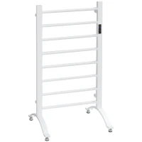 HOMCOM Scaldasalviette Elettrico a 8 Barre con Timer e Controllo Temperatura, 50x45x80 cm, Bianco(m-10)