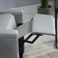 HOMCOM Sillón Relax Reclinable hasta 140° Tapizado en PU con Reposapiés Retráctil Asiento y Respaldo Acolchados para Salón Oficina Dormitorio 70,5x86x99 cm Gris(m-8)
