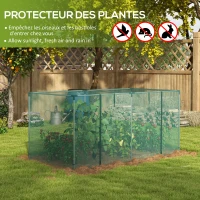 Outsunny Serre de jardin cage de culture pour plantes de jardin porte zippée tubes en acier galvanisé 240 x 120 x 110 cm vert(m-4)