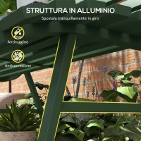 Outsunny Panchina da Esterno in Alluminio a 2 Posti a Doghe, 123x67x79cm, Verde(m-5)