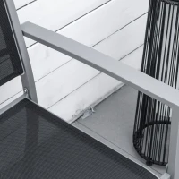 Outsunny Garden Chairs Set Of 2 Outdoor Chairs with Steel Frame Texteline Seats for Dining Patio Balcony Grey and Black(m-9)