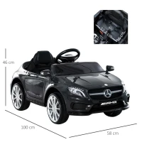 HOMCOM Mercedes Benz GLA Licensed 6V Kids Electric Ride On Car Toy with Remote Control Music Headlight for 3 Years Old Black(m-3)