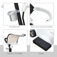 HOMCOM Macchina per Bambini Licenza Mercedes con Maniglione, Tettuccio e Barre di Sicurezza, in PP e Metallo, 84x40x83 cm, Bianco(m-7)