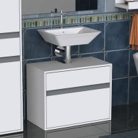 HOMCOM MDF 2-Drawer Under Sink Bathroom Cabinet White(m-2)