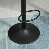 HOMCOM Bar Stools Set of 2, Height Adjustable Bar Chairs in Fabric and Faux Leather, 360° Swivel Kitchen Stool with Backrest and Footrest, Dark Grey(m-9)