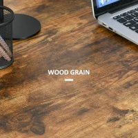 HOMCOM 120cm Computer Desk with Storage, Industrial Home Office Desk with 2 Tier Shelves and Steel Frame, Computer Table for Study Room, Rustic Brown(m-7)