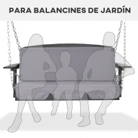 Outsunny Cojín para Balancín de 2 Piezas Cojín de Asiento y Respaldo para Jardín Terraza Exterior130x45x5 cm Gris(m-4)