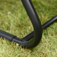 Outsunny Outdoor Garden Rocking Chair, Patio Sun Lounger Rocker Chair with Breathable Mesh Fabric, Removable Headrest Pillow, Armrest, Side Storage Bag, Black(m-7)