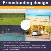 HOMCOM 4m Adjustable Foldable Portable Sports Net Set for Badminton Tennis Volleyball with Carry Bag Easy to Set Up(m-4)
