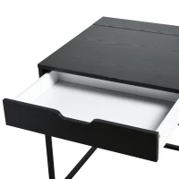 HOMCOM Bureau Informatique Style Industriel Grand Plateau dim. 120L x 60l x 75H cm 2 tiroirs Panneaux Particules métal Noir(m-4)