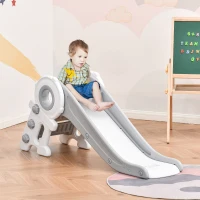 HOMCOM Folding Kids Slide Freestanding Slider for Toddler Climber Indoor Outdoor Playset Exercise Toy Activity Center for 1-3 Years, Cartoon Astronaut Shaped Grey(m-10)