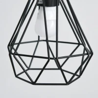 HOMCOM Lampadaire Design Industriel 40 W Max. Double Suspension métal Filaire Hauteur réglable Noir(m-9)