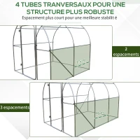 Outsunny Serre de Jardin Tunnel 6 m² Acier galvanisé renforcé diamètre 2,5 cm + PE Haute densité fenêtres Porte Vert(m-8)